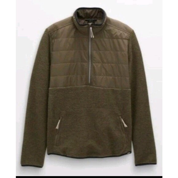 NWT Prana IncrediWool 1/2 Zip Sweater Pullover Men's XL Slate Green Heather - Picture 2 of 9